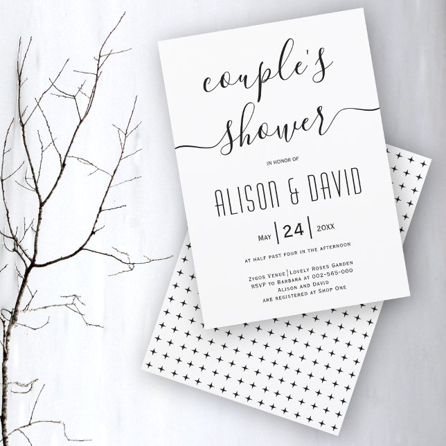 Invitación Caligrafía de escritura cursiva boda parejas ducha (Subido por el creador)