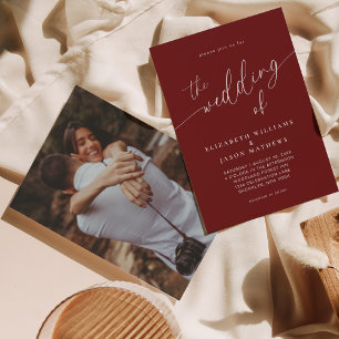 Invitación Caligrafía de escritura simple Boda de fotos de Bo