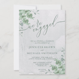 Invitación Caligrafía de eucalipto tropical contratada