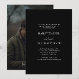 Invitación Caligrafía de guión clásico Boda de fotografía neg