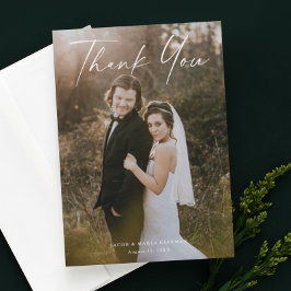 Invitación Caligrafía de guión moderno Foto Agradecimiento de