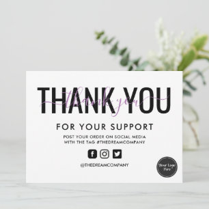 Invitación Caligrafía de Lavender Gracias Inserción de medios