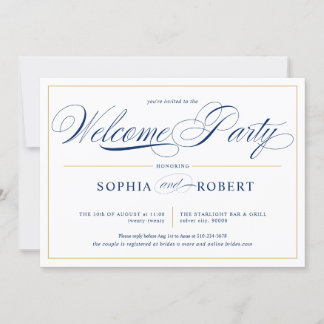 Invitación Caligrafía de líneas simples Fiesta de bienvenida