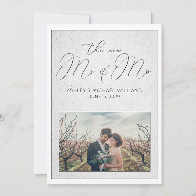 Invitación CALIGRAFÍA DE LUJO | Nueva Recepción de Sr. y Sra. (Anverso)