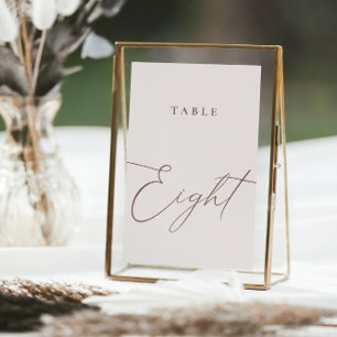 Invitación Caligrafía de marfil moderna Tabla 8 Número de tab