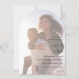 Invitación Caligrafía de MOD con Foto Dúo Guardar el arco de 