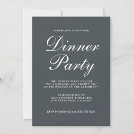 Invitación Caligrafía de Moda simple Fiesta de cena fuera de 