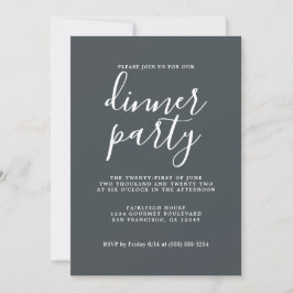 Invitación Caligrafía de Moda simple Fiesta de cena fuera de 