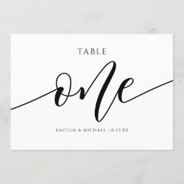 Invitación Caligrafía de números de tabla Boda modernos - 1