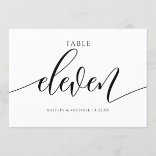Invitación Caligrafía de números de tabla Boda modernos - 11