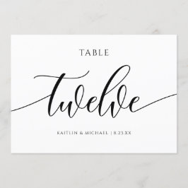 Invitación Caligrafía de números de tabla Boda modernos - 12
