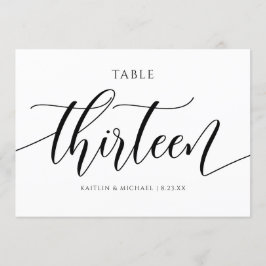 Invitación Caligrafía de números de tabla Boda modernos - 13