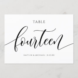 Invitación Caligrafía de números de tabla Boda modernos - 14
