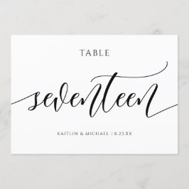Invitación Caligrafía de números de tabla Boda modernos - 17