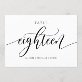 Invitación Caligrafía de números de tabla Boda modernos - 18