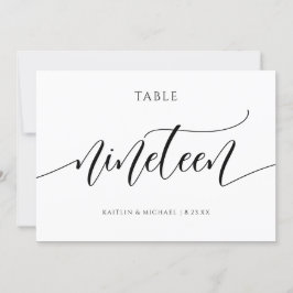 Invitación Caligrafía de números de tabla Boda modernos - 19
