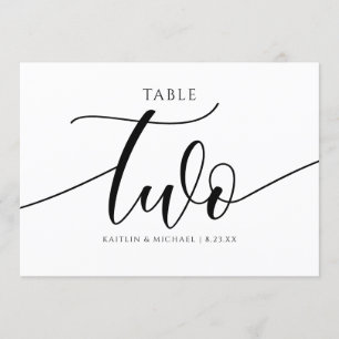 Invitación Caligrafía de números de tabla Boda modernos - 2