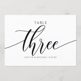 Invitación Caligrafía de números de tabla Boda modernos - 3