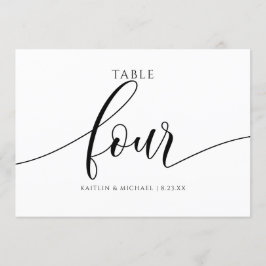 Invitación Caligrafía de números de tabla Boda modernos - 4