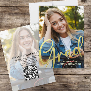 Invitación Caligrafía de oro de grado de graduación   Sitio w