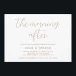 Invitación Caligrafía de oro la mañana después del Boda Brunc<br><div class="desc">Caligrafía de oro por la mañana después de la invitación de brunch Boda</div>