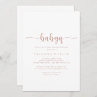 Caligrafía de oro Rosa Barbacoa de Baby Shower Bab