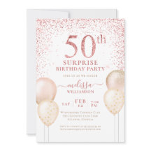 Caligrafía de oro rosa sorprende 50 cumpleaños