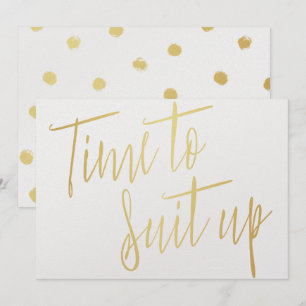 Invitación Caligrafía de oro "Tiempo de adaptarse"