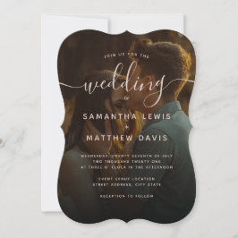 Invitación caligrafía de terracota guión Boda bohemio