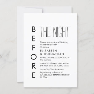Invitación Caligrafía de texto La noche antes de la invitació