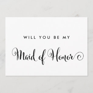Invitación Caligrafía del sur serás mi empleada de honor