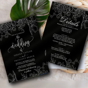 Invitación Caligrafía delgada mínima en un Boda