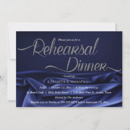 Invitación Caligrafía Delicada Azul Ensayo Mínimo Cena