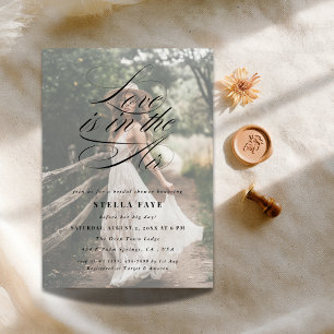 Invitación Caligrafía El amor está en la foto de la ducha Air