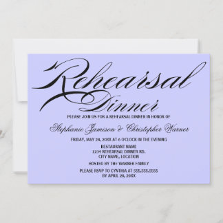Invitación Caligrafía Elegancia Lilac Ensayo Cena