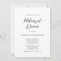 Caligrafía elegante Cena de ensayo en blanco negro