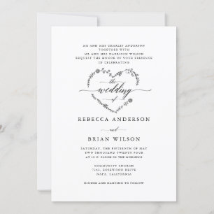 Invitación Caligrafía elegante El Boda del Boda de fotografía