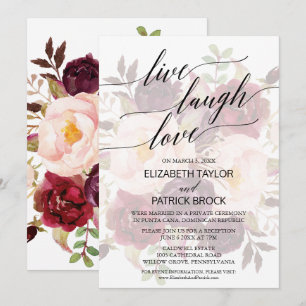 Invitación Caligrafía elegante   Faded Floral Live Lauder Lov