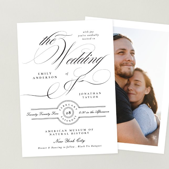 Invitación Caligrafía elegante formal Boda de fotografías de  (Subido por el creador)