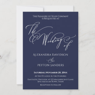 Invitación Caligrafía Elegante La Boda de la Recepción de la 