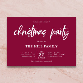 Invitación Caligrafía Elegante Roja de Fiesta de N