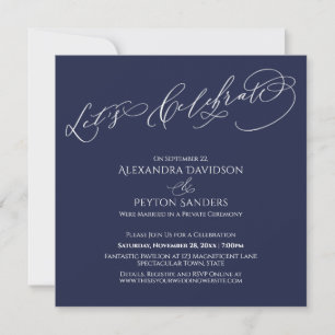 Invitación Caligrafía elegante Vamos a celebrar Recepción de