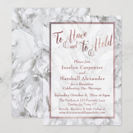 Invitación Caligrafía en Rosa Dorado To Have and To Hold Márm