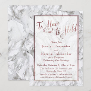 Invitación Caligrafía en Rosa Dorado To Have and To Hold Márm