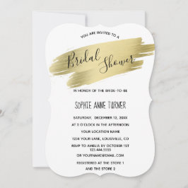 Invitación Caligrafía encantadora Dorada Stroke Bridal Shower
