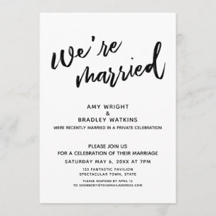 Invitación Caligrafía Estamos Casados Recepción Después de la