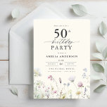 Invitación Caligrafía floral de jardín 50 cumpleaños<br><div class="desc">Celebre con estilo con una caligrafía floral de jardín invitación a los 50 años, perfecta para un evento de hitos. Con vibrantes diseños florales y elegantes caligrafías, esta invitación le da un toque original y sofisticado a su celebración. El exuberante tema del jardín combina la belleza natural con la elegante...</div>