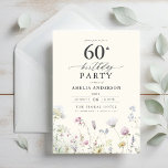 Invitación Caligrafía floral de jardín 60 cumpleaños<br><div class="desc">Celebre con estilo con una invitación al cumpleaños número 60 de la caligrafía floral del jardín, perfecta para un evento de hitos. Con vibrantes diseños florales y elegantes caligrafías, esta invitación le da un toque original y sofisticado a su celebración. El exuberante tema del jardín combina la belleza natural con...</div>