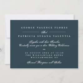 Invitación Caligrafía Formal de la Marina Elegante Boda