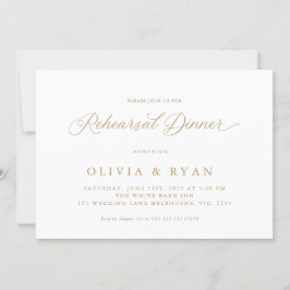 Invitación Caligrafía Gold Elegant Modern Script